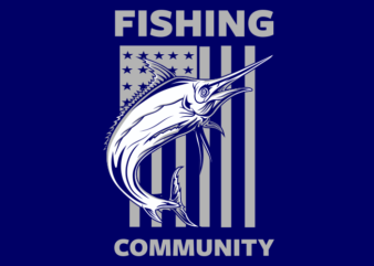 AMERICAN FISHING COMMUNITY t shirt vector