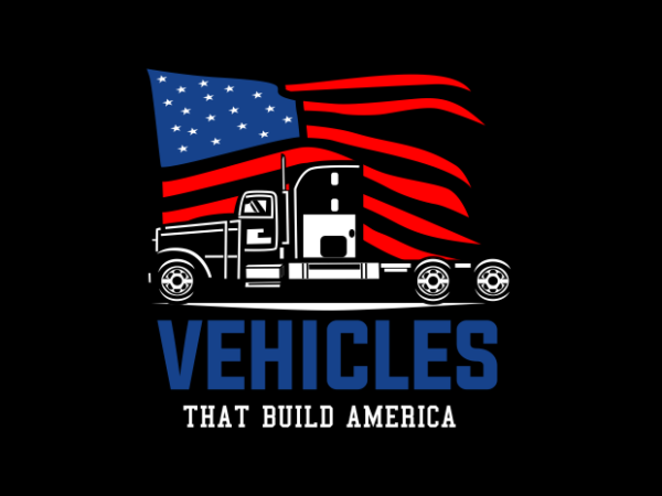 American truck cartoon t shirt vector