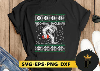 Abdominal Swoleman Yeti Fun Christmas Gym Weightlifter SVG, Merry christmas SVG, Xmas SVG Digital Download t shirt vector