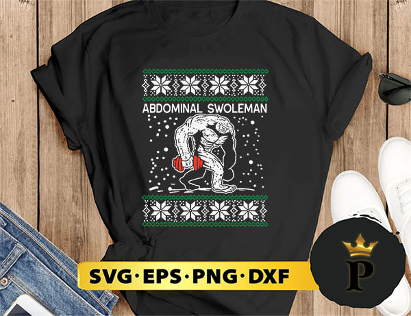 Abdominal Swoleman Yeti Fun Christmas Gym  Weightlifter SVG, Merry christmas SVG, Xmas SVG Digital Download