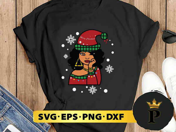 African american christmas santa claus svg, merry christmas svg, xmas svg digital download t shirt vector