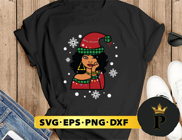 African American Christmas Santa Claus SVG, Merry christmas SVG, Xmas SVG Digital Download