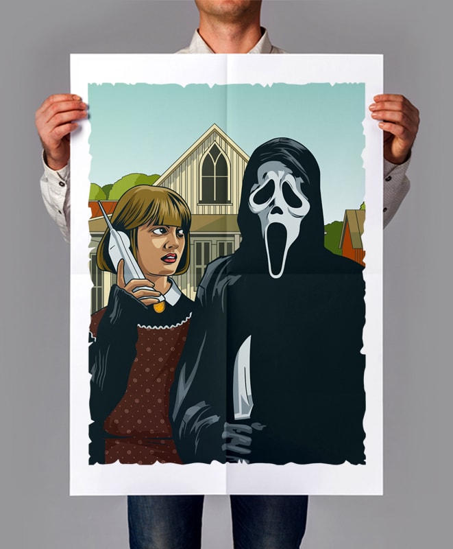 t-shirt vector TERROR VS HORROR
