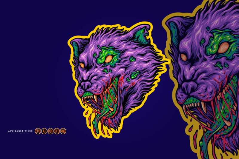 Angry werewolf head zombie svg