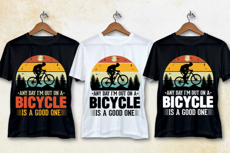 Cycling Bicycle T-Shirt Design Bundle