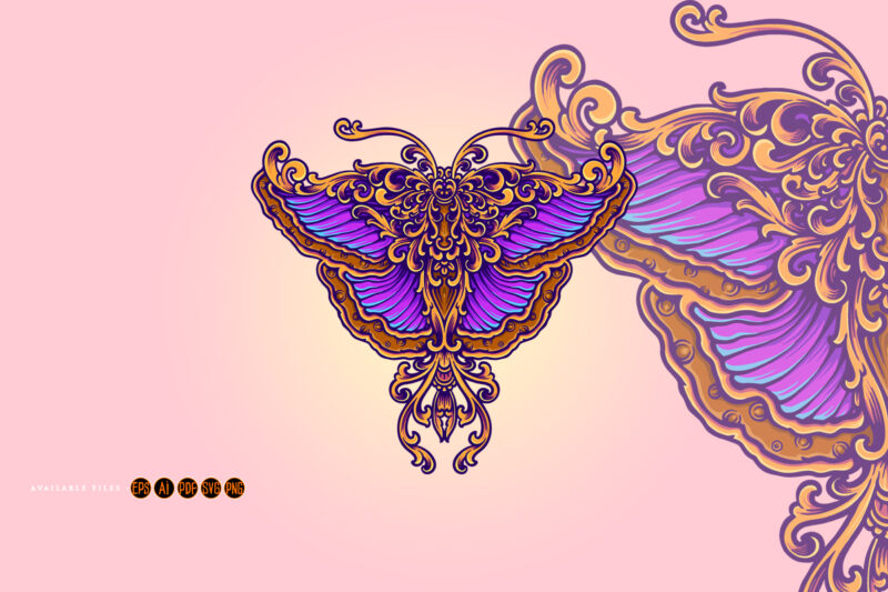 Butterfly luxury classic ornament svg