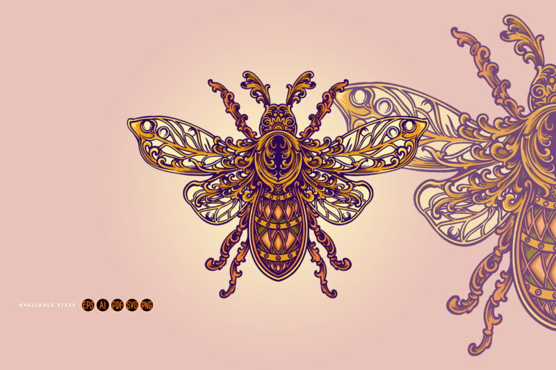 Luxury insect classic ornament svg