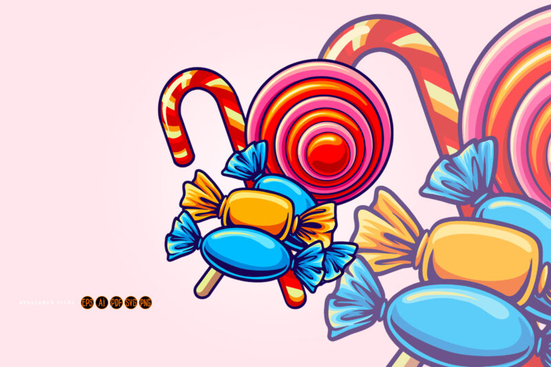 Delicious candy sweet lollipop svg