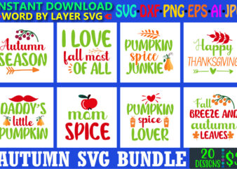 Autumn svg bundle, Pumpkin svg bundle, Fall SVG Bundle , Autumn SVG File, Pumpkin SVG File, Seasonal, Cricut, Silhouette, Cut Files, Digital, Instant Download, Fall SVG Bundle DXF, PNG jpeg, t shirt vector