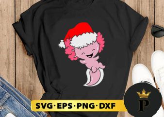 Axolotl With Santa Hat Cute Christmas SVG, Merry christmas SVG, Xmas SVG Digital Download