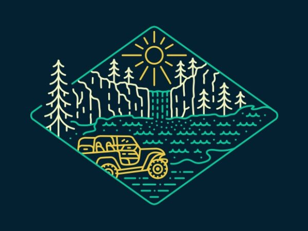 Off road adventure in nature t shirt design online