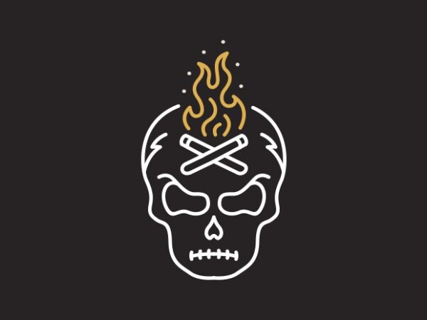 Campfire skull t shirt vector file