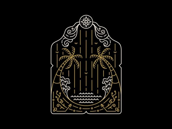Summer holiday decorative ornament 3 t shirt template vector