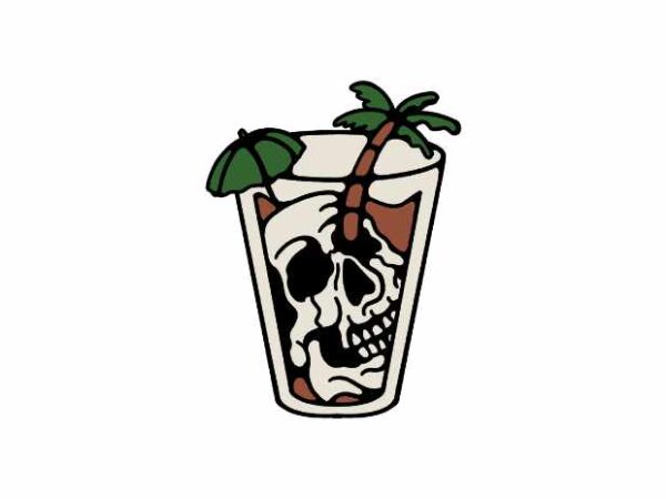 Drink of death t shirt vector illustration