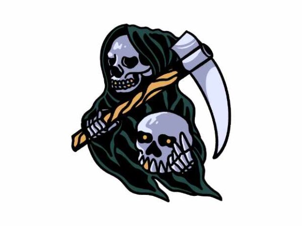 Grim reaper t shirt design template