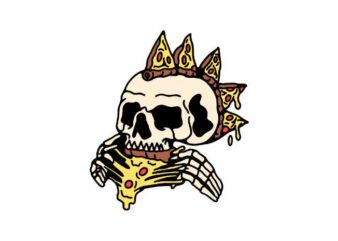 Skull Pizza Punk t shirt template vector