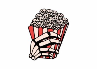 Skull Popcorn t shirt template vector