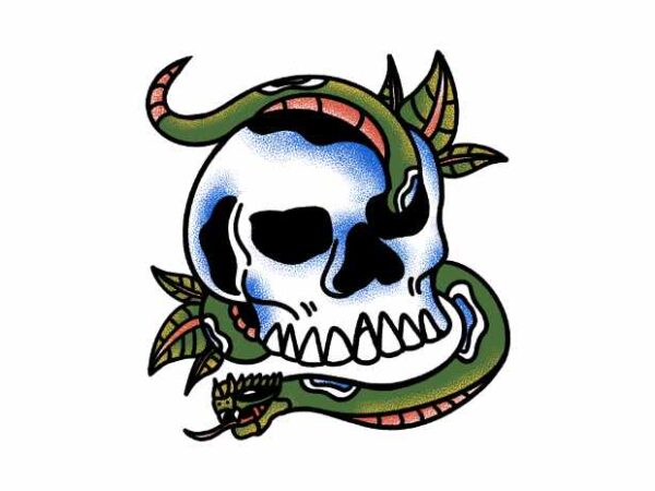 Skull snake t shirt template vector Skull snake t shirt template vector