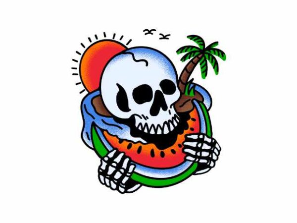 Skull summer t shirt template vector