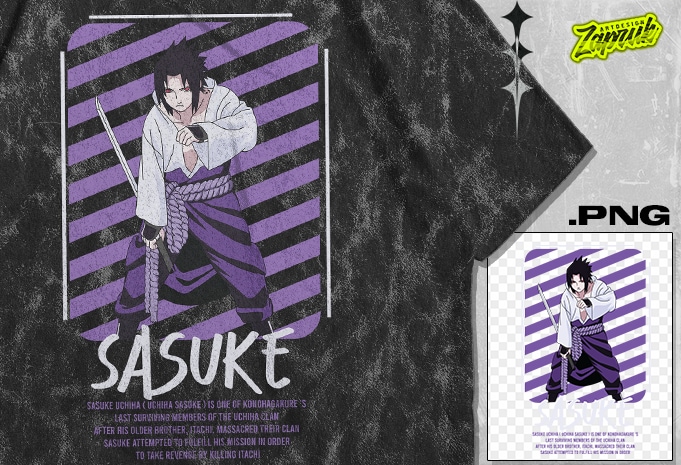 #7 Sasuke Anime Tshirt Design – Anime Design Png – Anime Artwork – Anime Streetwear tshirt design for sale – best selling anime tshirt design – trending anime tshirt design