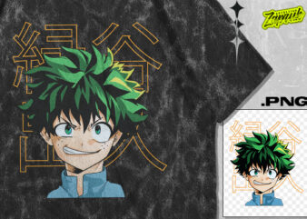 8 Izuku Midoriya Boku Anime Tshirt Design - Anime Design Png