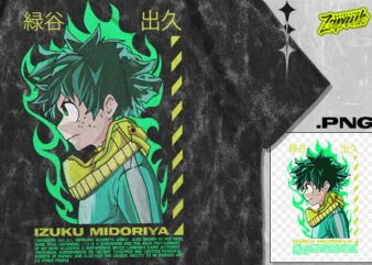 #9 Izuku Midoriya Boku Anime Tshirt Design – Anime Design Png – Anime Artwork – Anime Streetwear tshirt design for sale – best selling anime tshirt design – trending anime tshirt design