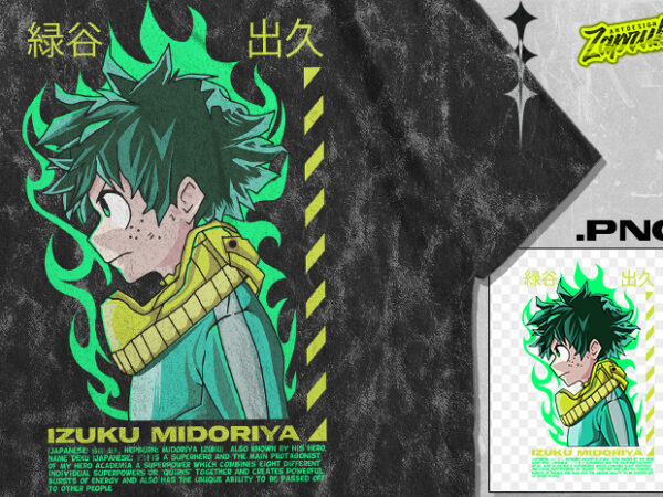 #9 izuku midoriya boku anime tshirt design – anime design png – anime artwork – anime streetwear tshirt design for sale – best selling anime tshirt design – trending anime