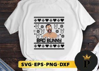 Bad Bunny Ugly Christmas SVG, Merry christmas SVG, Xmas SVG Digital Download t shirt template