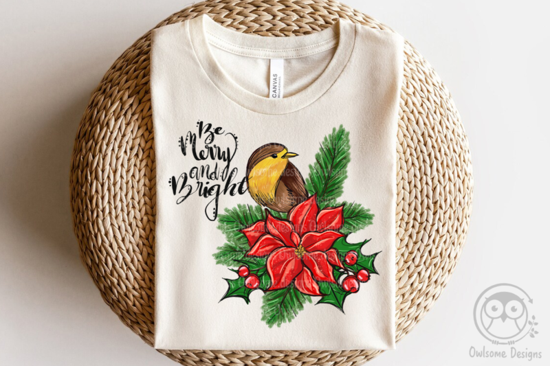 Be Merry And Bright Sublimation Design