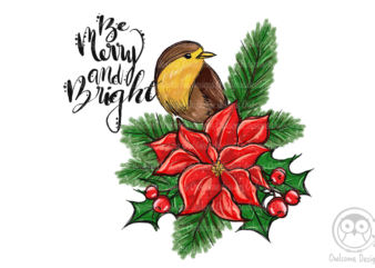 Be Merry And Bright Sublimation Design