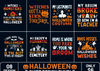 Best Halloween T-Shirt Design vector illustration, Halloween T-shirt, Halloween T-Shirt Bundle, Halloween Vector