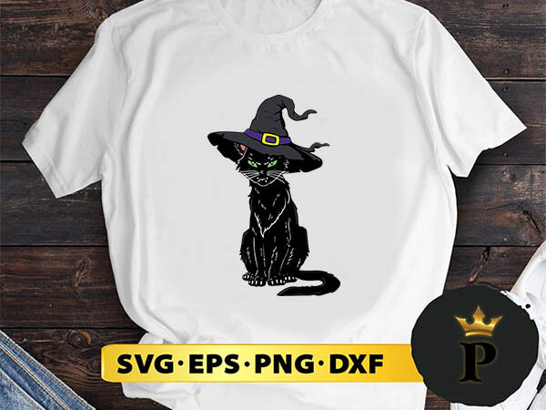 Black cat with witch hat svg, halloween silhouette svg, halloween svg, witch svg, halloween ghost svg, halloween clipart, pumpkin svg files, halloween svg png graphics