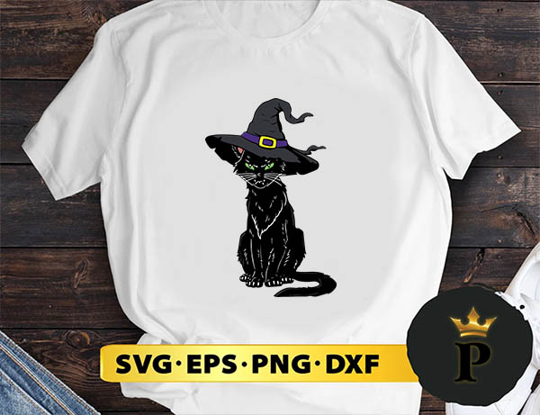 Black Cat With Witch Hat svg, Halloween Silhouette SVG, Halloween svg, Witch Svg, Halloween Ghost svg, Halloween Clipart, Pumpkin svg files, Halloween svg png graphics