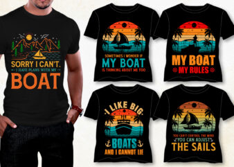 Boat T-Shirt Design Bundle