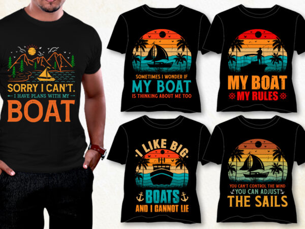 Boat t-shirt design bundle