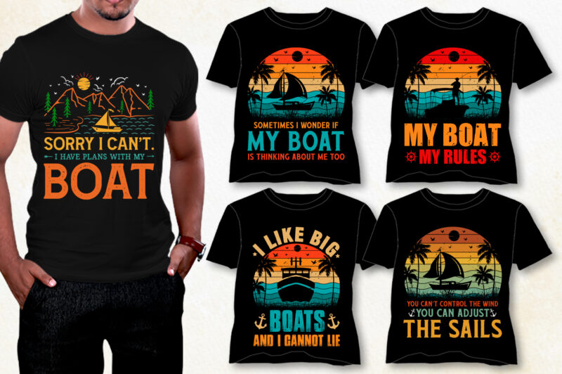 Boat T-Shirt Design Bundle