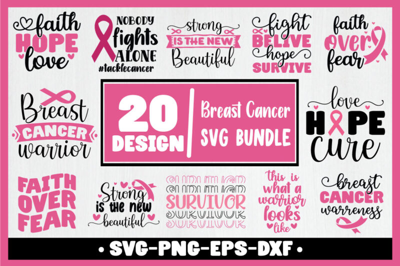Breast Cancer Svg Bundle