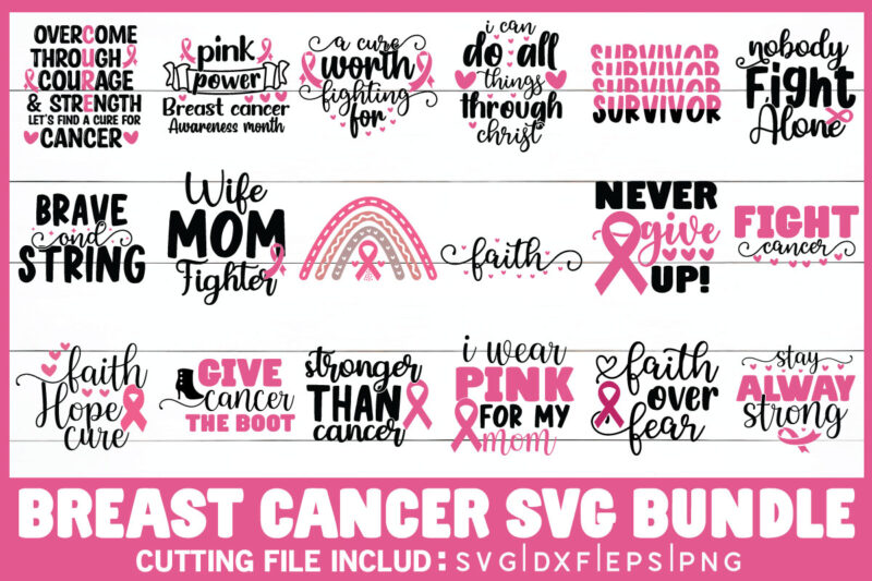 Breast Cancer Svg Bundle