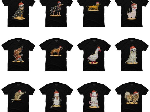 12 bundle christmas lights animal png tshirt design for commercial use part 1