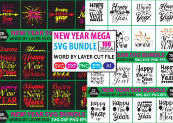 Happy New Year 100 Mega Bundle, Hand Lettered New Year Ornaments SVG, New Years SVG, Sublimation Print, New Year Quotes Svg, Png,New Year SVG Bundle, New Year PNG Bundle, Nye graphic t shirt