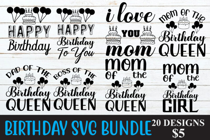 Birthday SVG Bundle, Birthday Drip Svg, Birthday Queen Svg, Birthday King Svg, Birthday Squad Svg, Birthday Princess Prince Cricut Silhouete,Happy Birthday Quotes SVG BUNDLE Svg Eps Dxf Pdf Png files