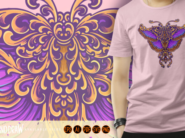 Butterfly luxury classic ornament svg t shirt template