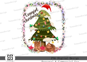 Cowgirl Christmas Sublimation t shirt vector file