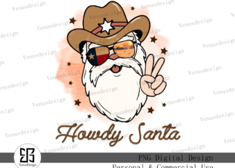 Howdy Santa Christmas Sublimation graphic t shirt