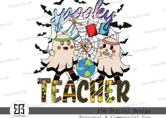 Spooky Teacher Png Sublimation t shirt template vector