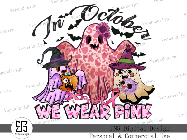 In october we wear pink sublimation t shirt design for sale