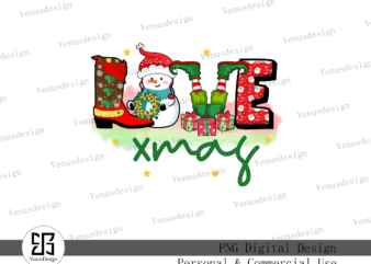 Love Christmas Sublimation t shirt vector graphic