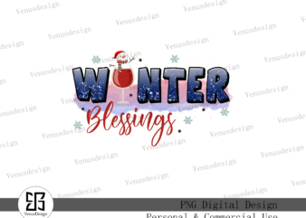 Winter Blessings Png Sublimation t shirt design for sale