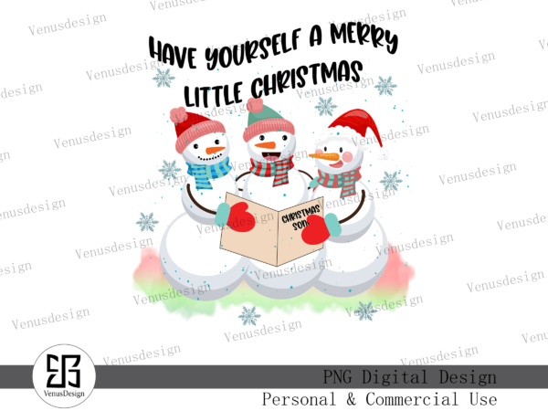 Caroling snowman christmas png t shirt vector file