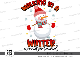 Walking in a winter wonderland PNG t shirt design for sale